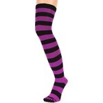 TOETOE Over-Knee Stripy Musta/Fuksia