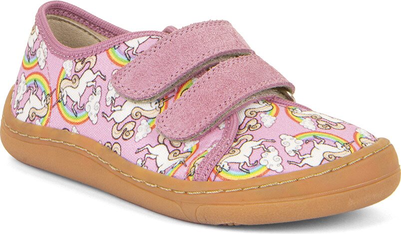 Froddo Barefoot detské tenisky, Patterned Jednorožec/dúha (white/pink)