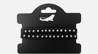 Leguano Glitter armbånde for the Jara sandaler Sort/perler