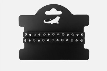 Leguano Glitter armbånde for the Jara sandaler Sort/strassmønstre