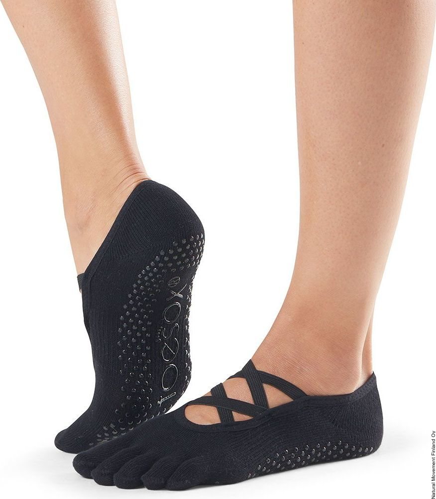 ToeSox Full Toe Elle Grip Socks Čierna